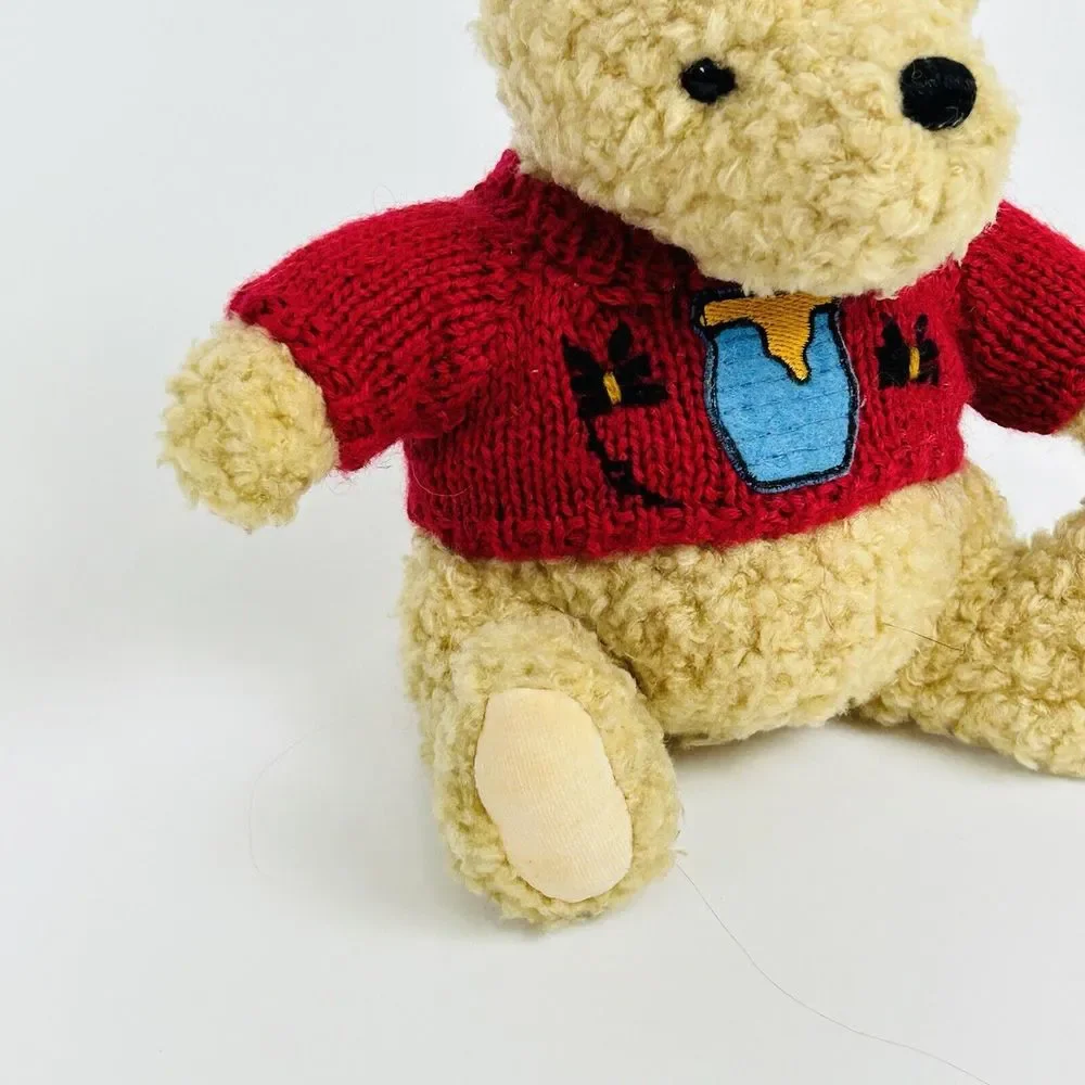 Vintage Disney Pooh Plush GUND Embroidered Honey Jar Stuffie‎ Toy
